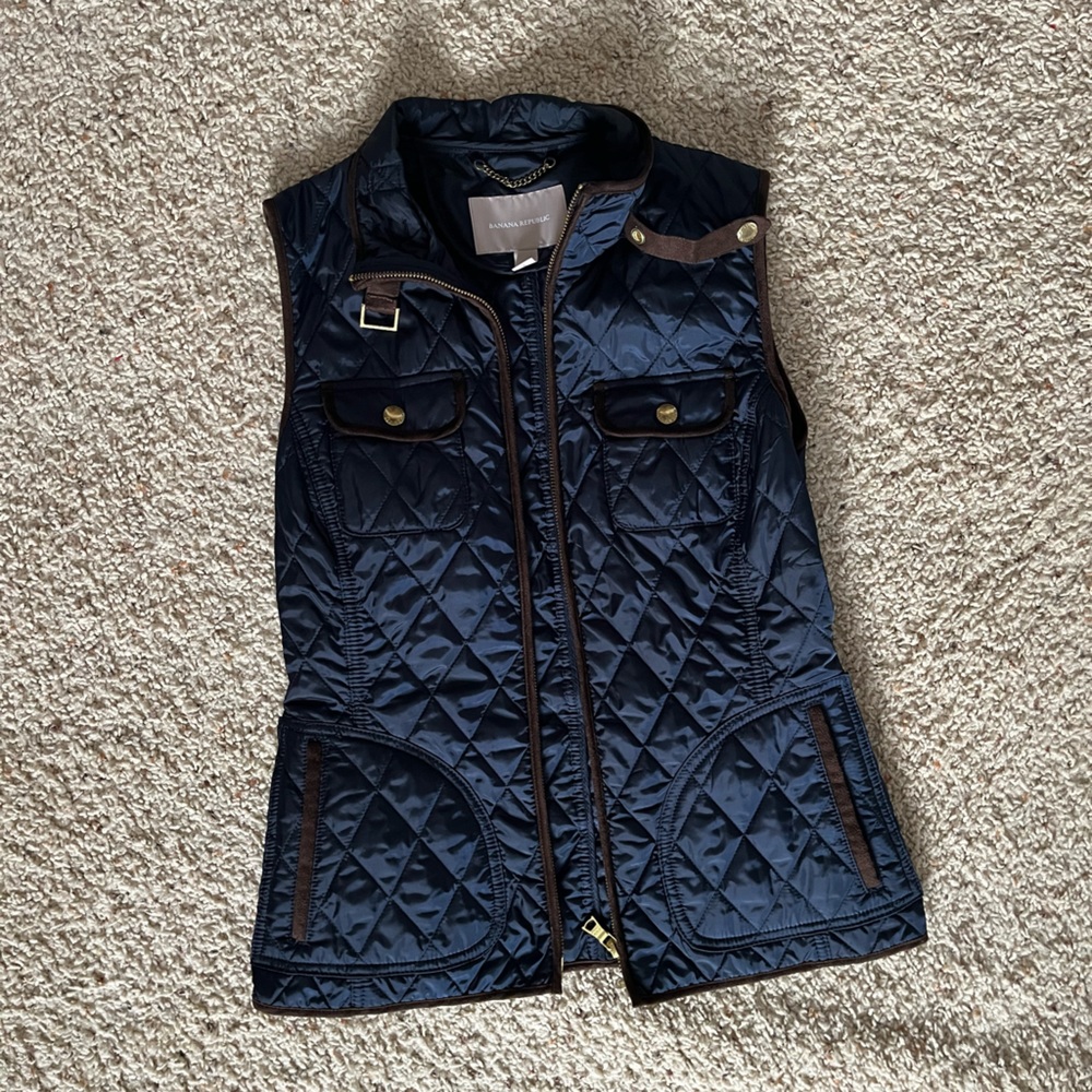Banana Republic Navy Vest size S - Picture 1 of 6
